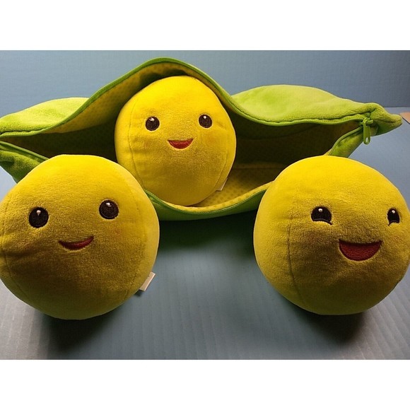 Disney Store Pixar Toy Story 3 Green Peas Vegetable Plush In A Zip Up Pod 18” EC - Picture 5 of 6